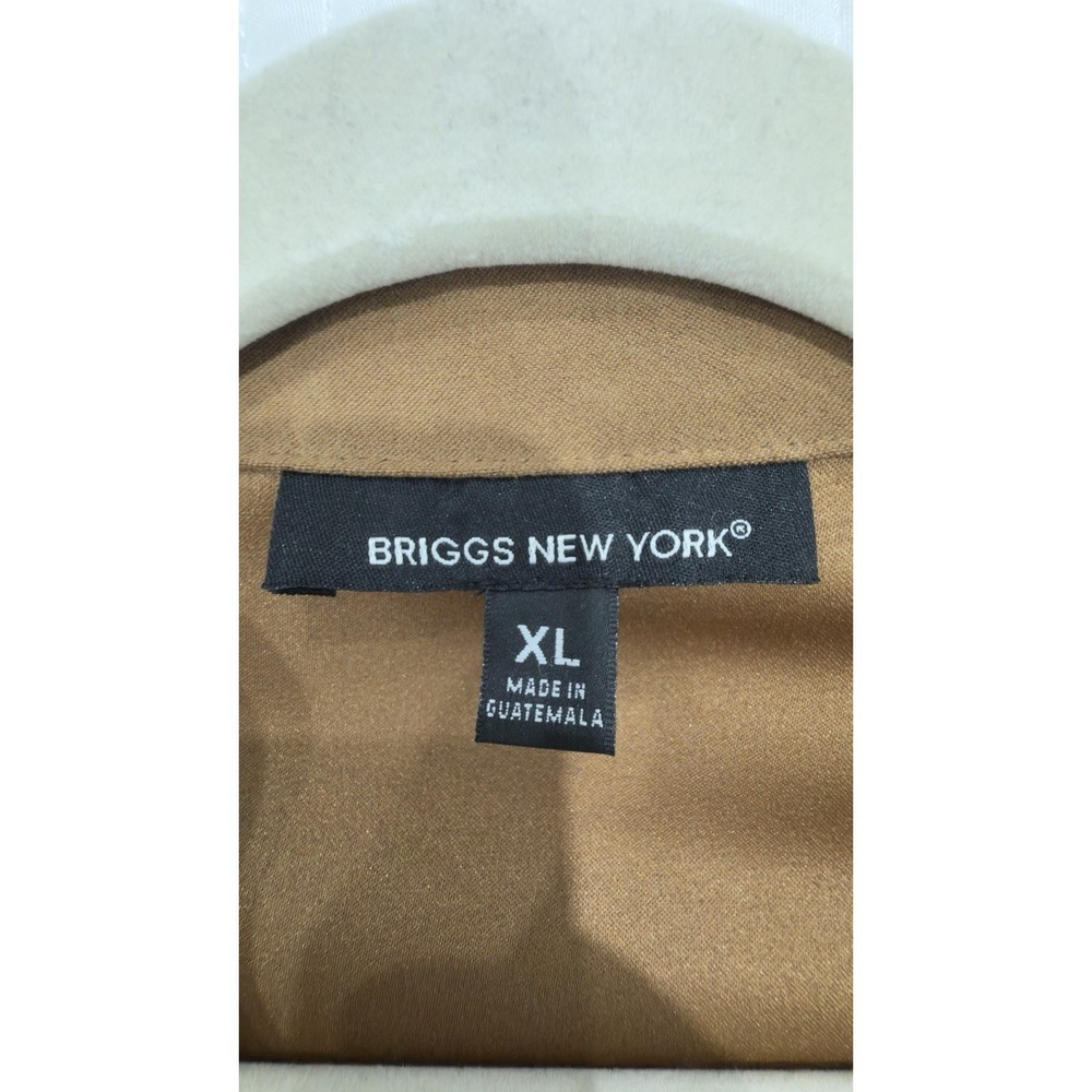 Briggs New York Women XL Brown Faux Suede Blazer Jacket Button Front Pocket - Picture 4 of 9